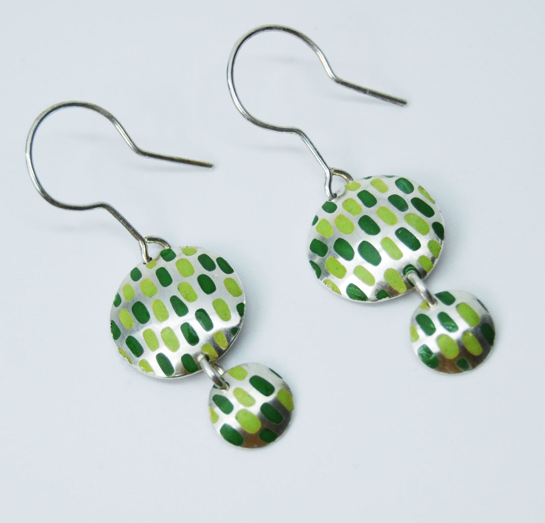 Pixel Round Hook Earrings