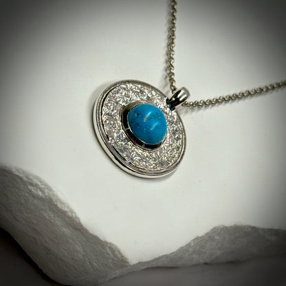 Round Kingman Turquoise Pendant
