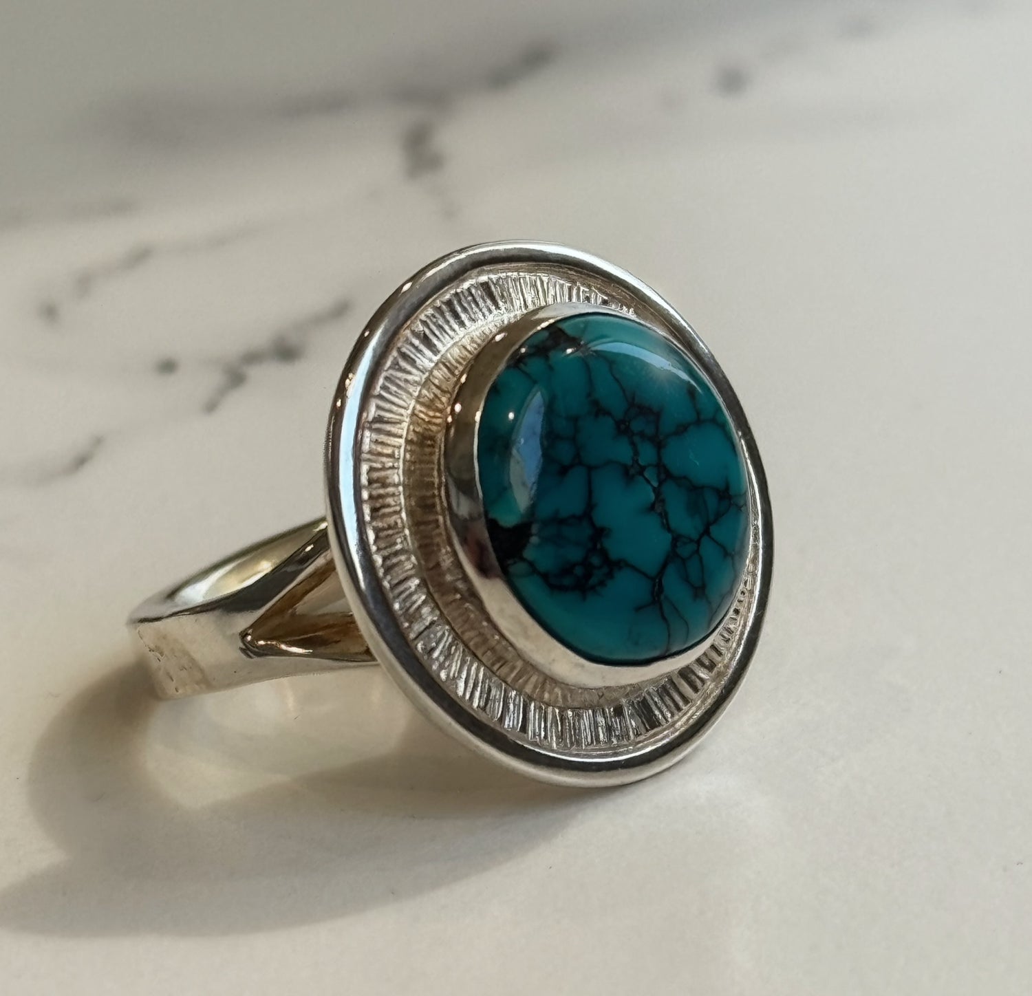 Spiderweb Turquoise Ring