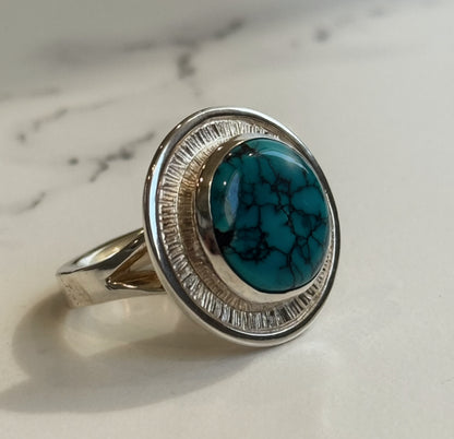 Spiderweb Turquoise Ring