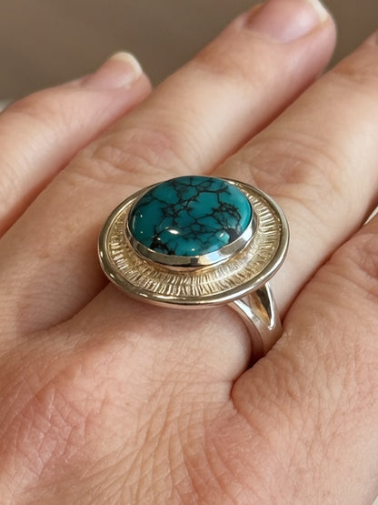 Spiderweb Turquoise Ring