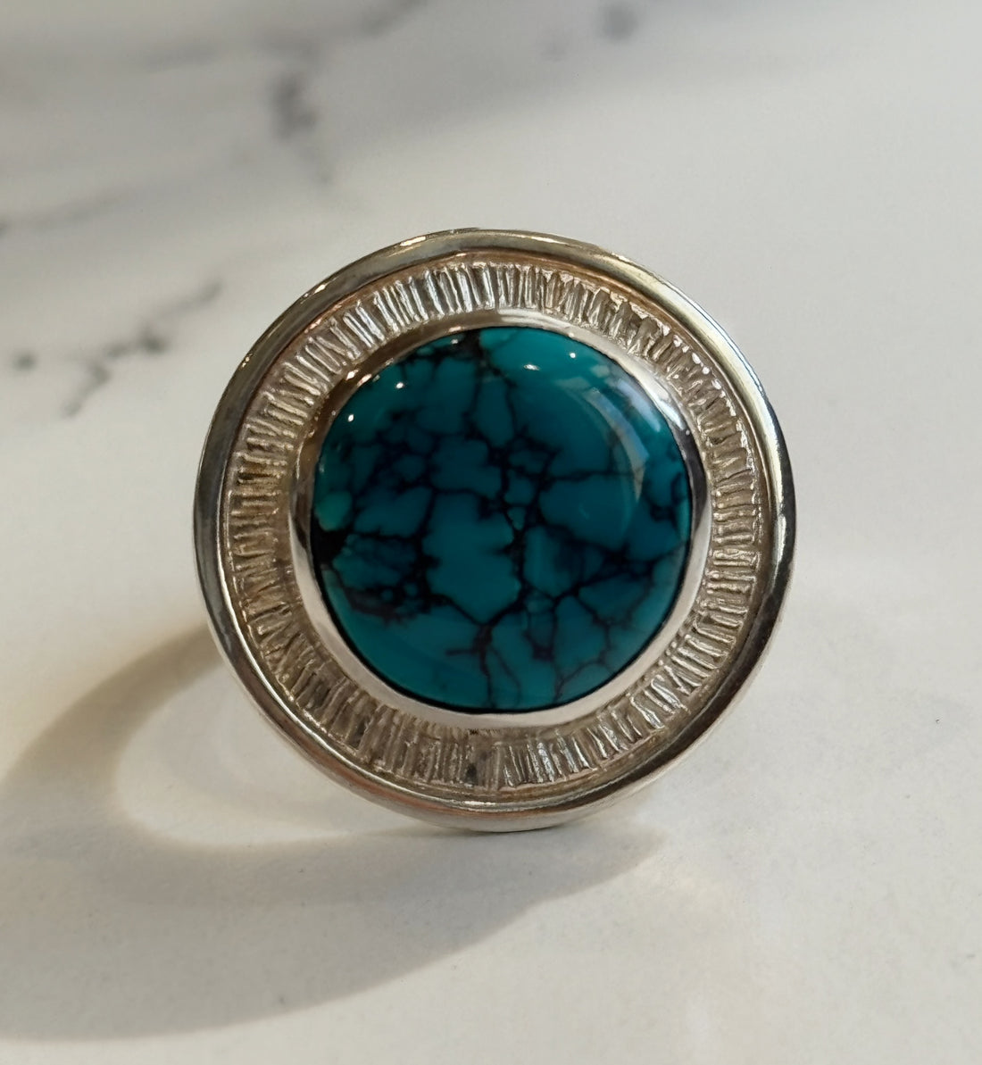Spiderweb Turquoise Ring