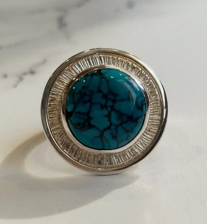 Spiderweb Turquoise Ring