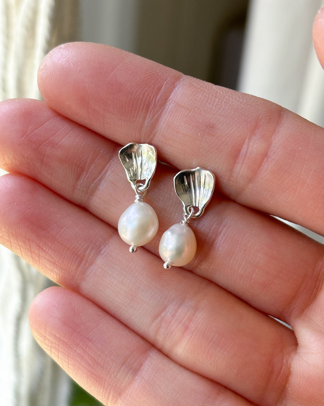 Buttercup Petal with Pearl Earrings