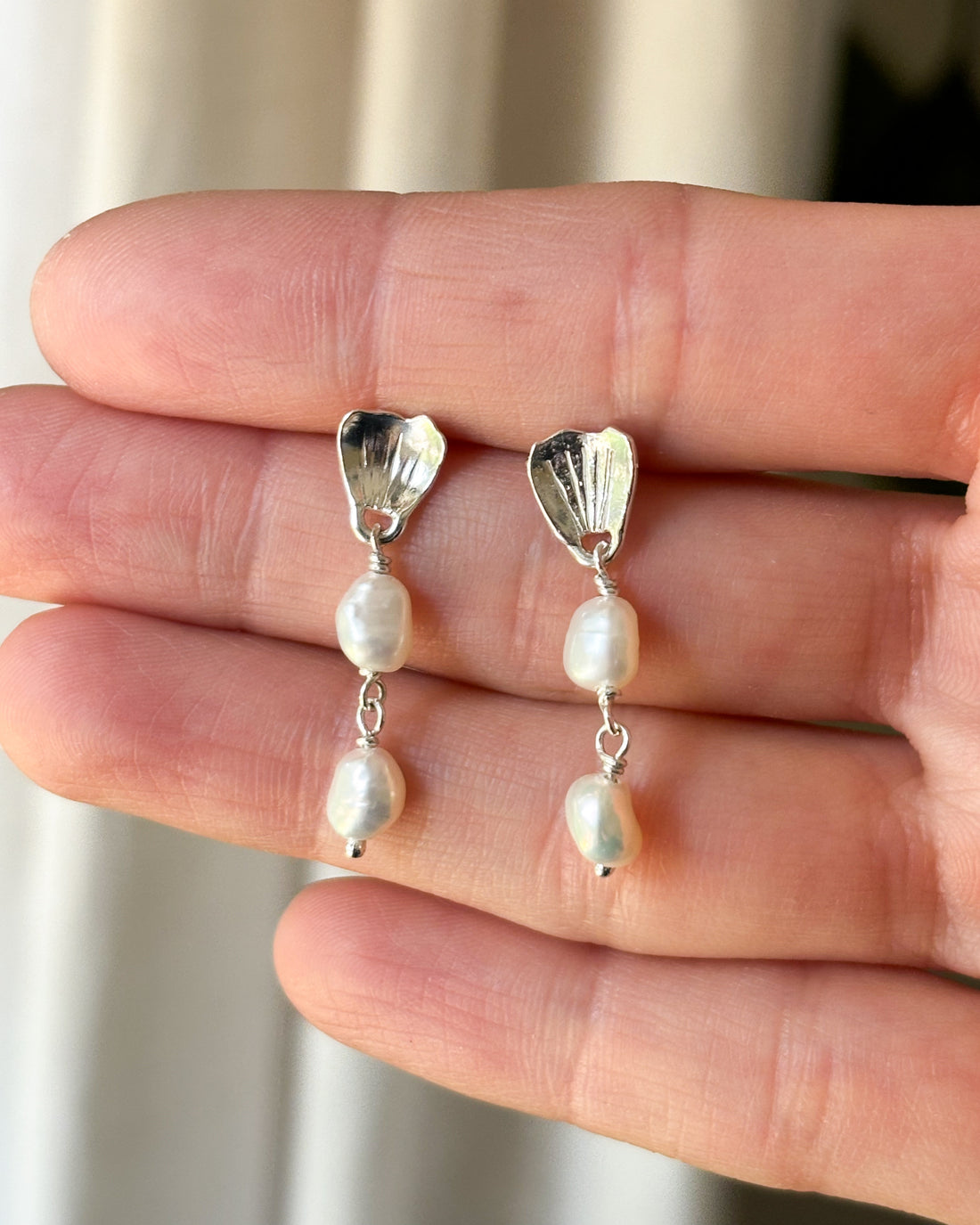 Buttercup Petal with Pearl Duo Earrings