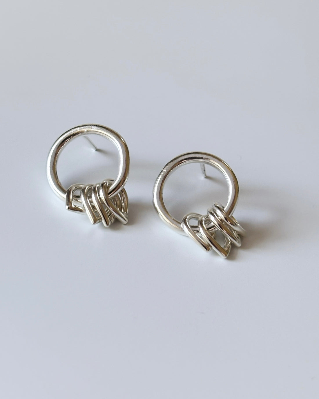 Raindrop Hoop Stud Earrings