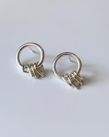 Raindrop Hoop Stud Earrings