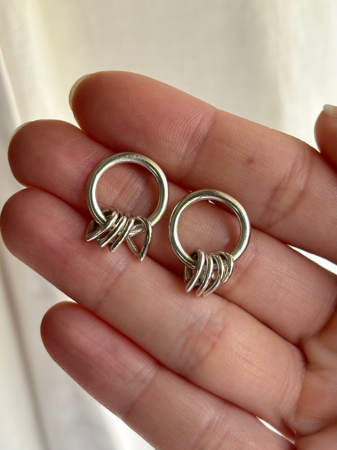 Raindrop Hoop Stud Earrings