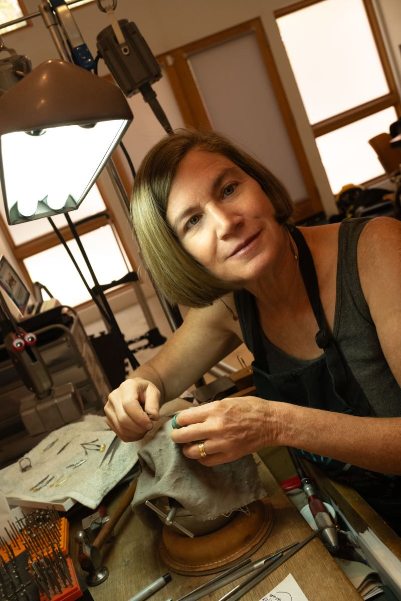 Designer Alison Antelman crafting handmade jewelry