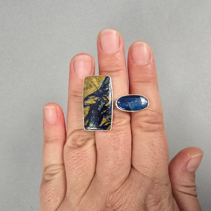 Wrap Ring with Azurite and Kyanite
