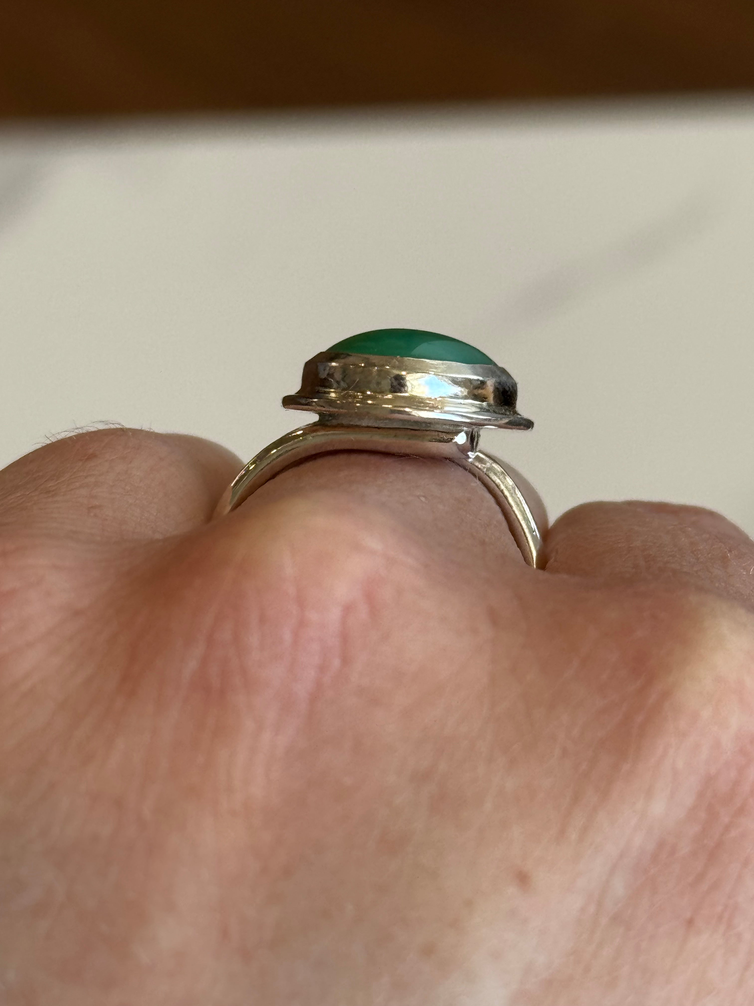 Australian Chrysoprase Adjustable Ring