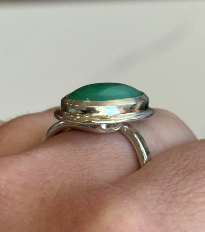 Australian Chrysoprase Adjustable Ring