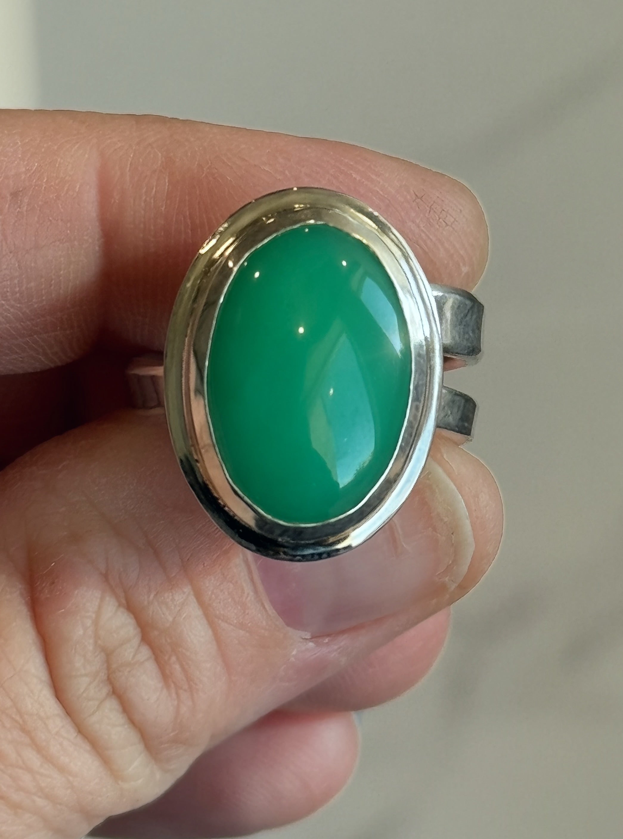 Australian Chrysoprase Adjustable Ring
