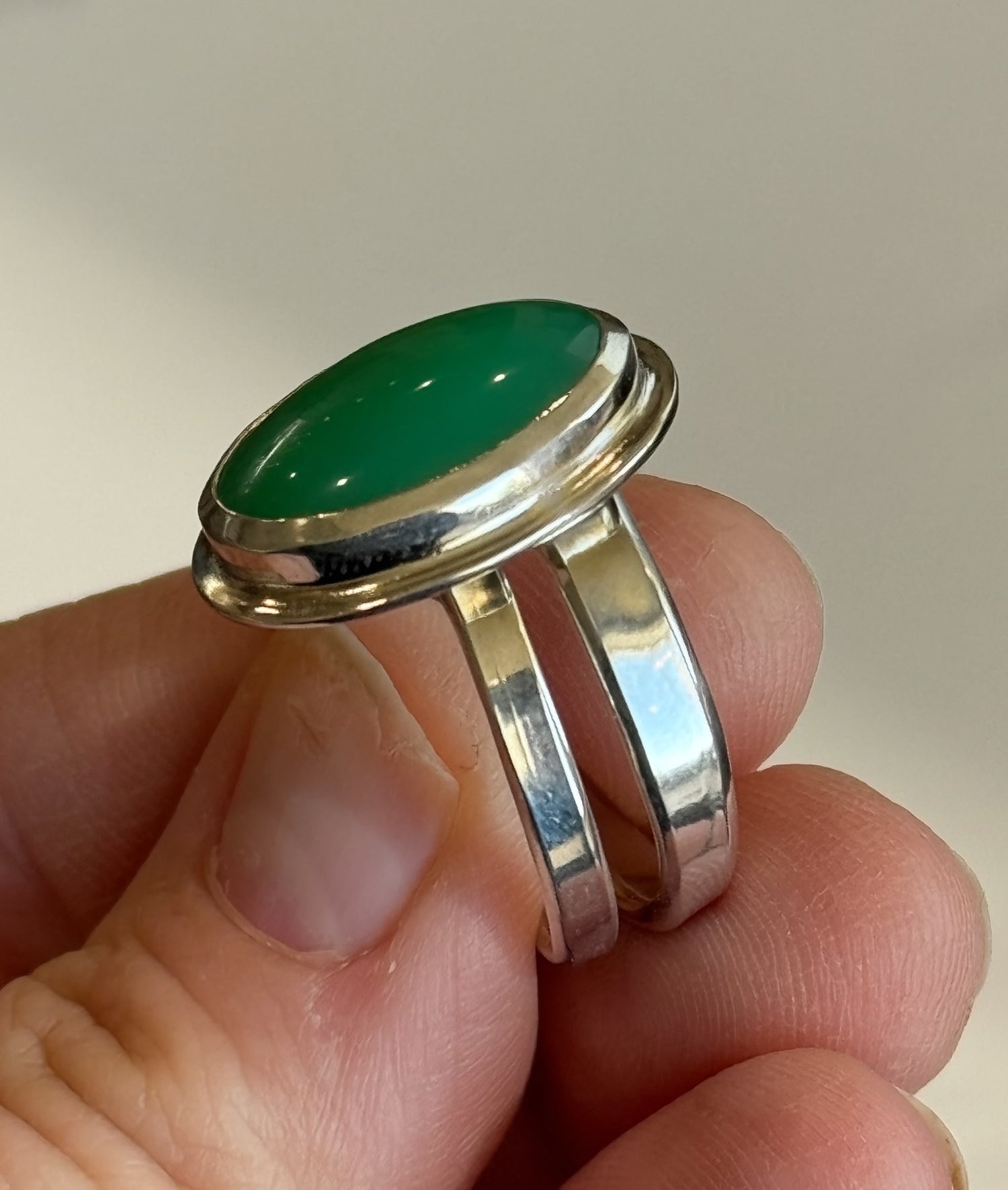 Australian Chrysoprase Adjustable Ring