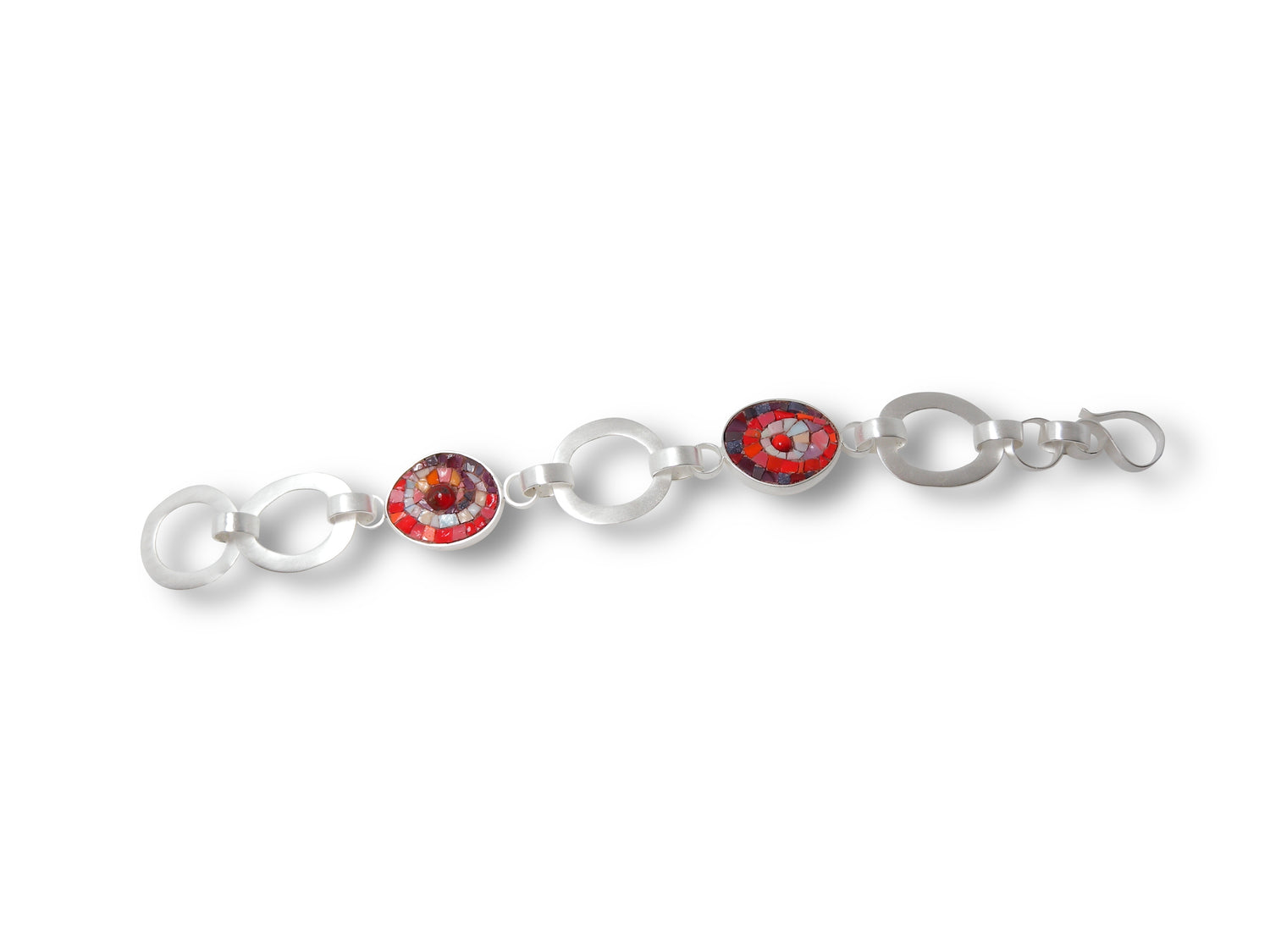 Red Mosaic Link Bracelet