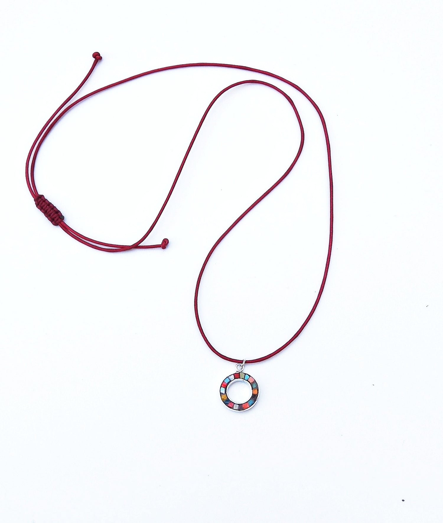 Mini Mosaic Open Circle Necklace