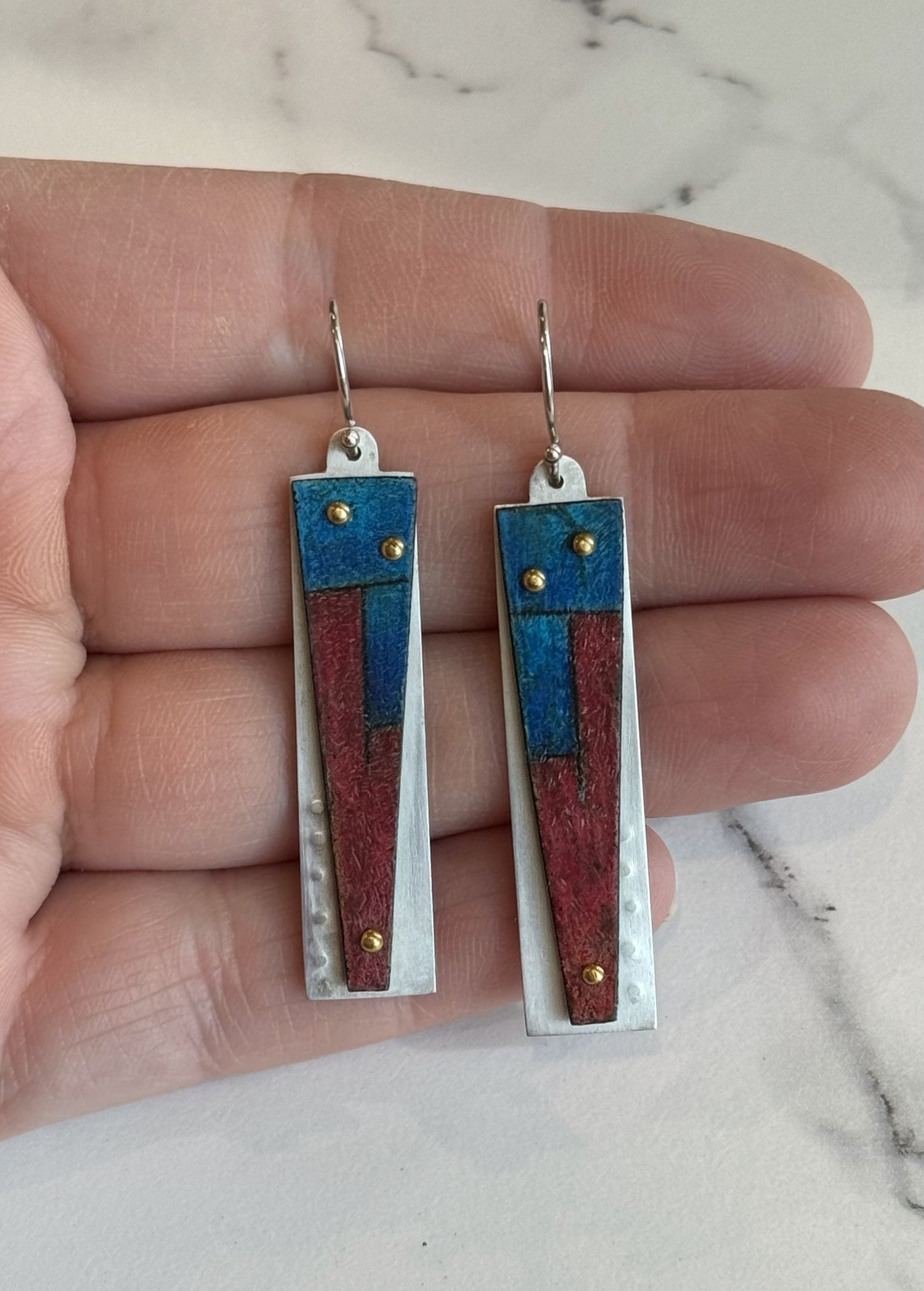 Drawing on Copper Earrings