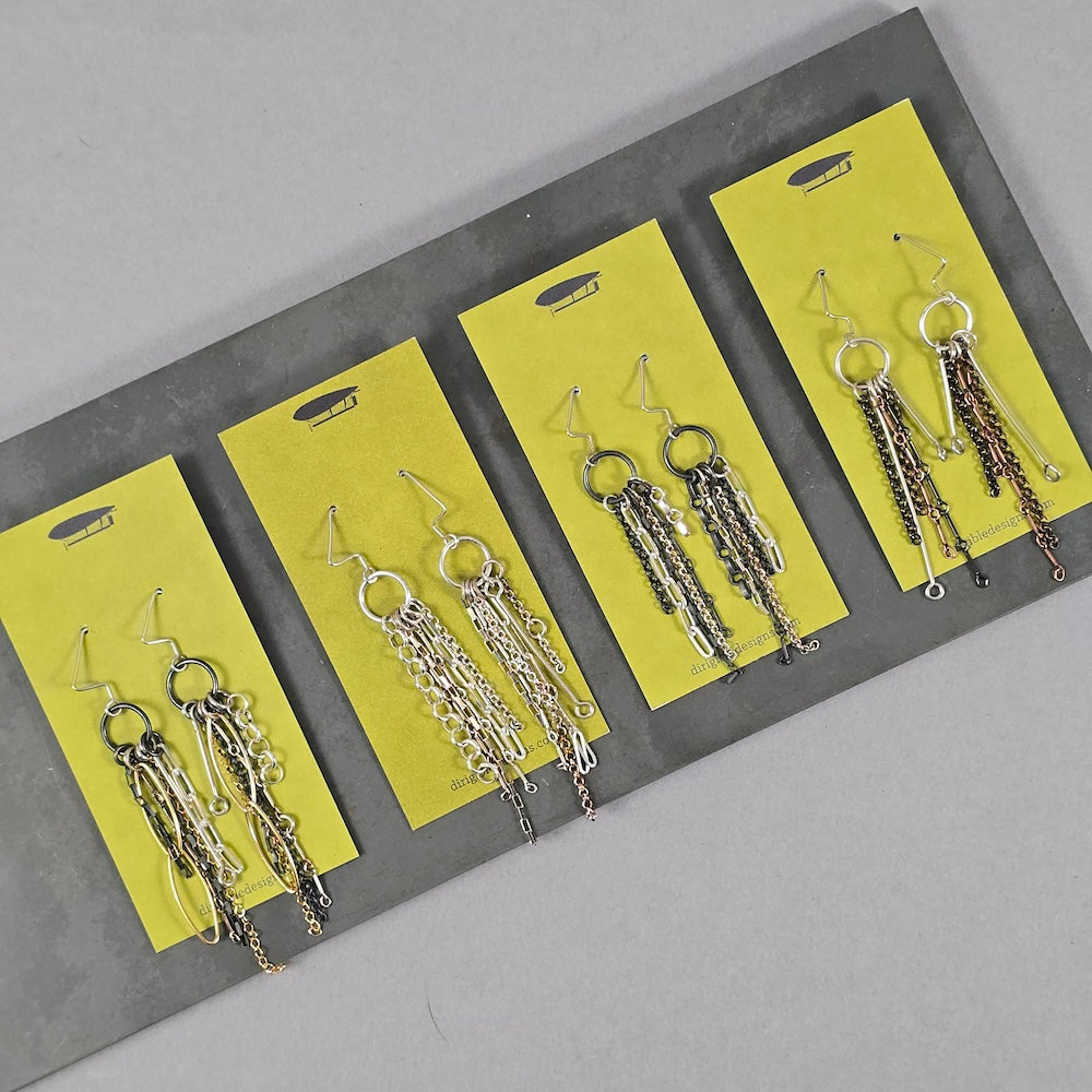 Jumble Earrings- Sterling and mixed metals
