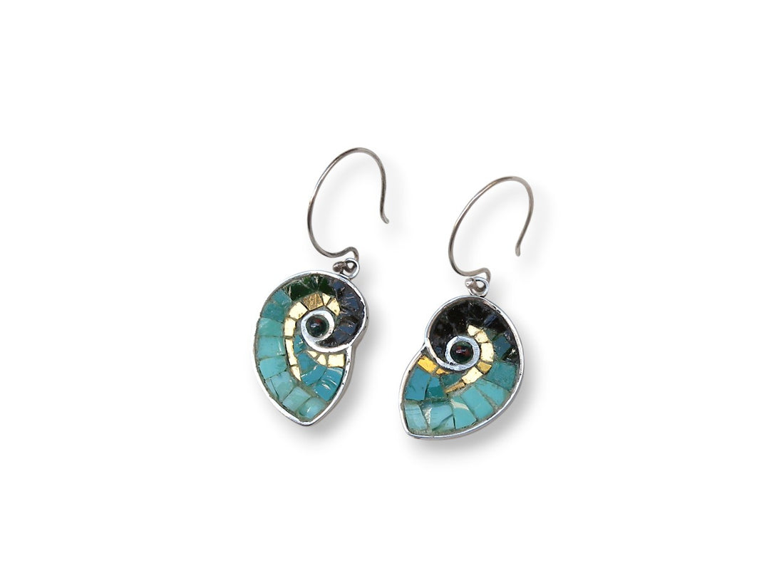 Mosaic Nautilus Earrings