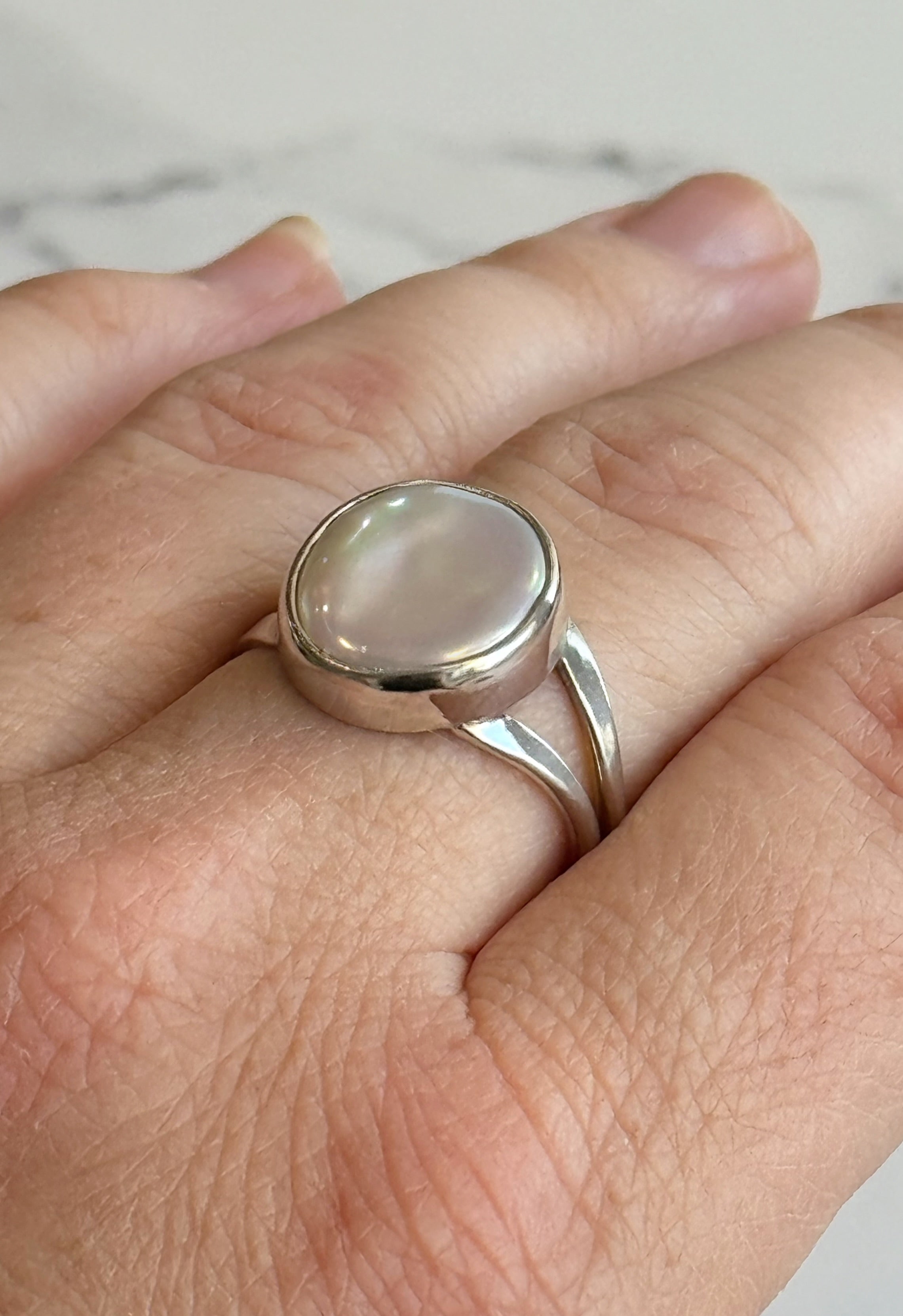 Pearl Button Ring