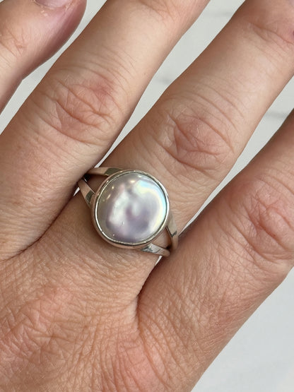 Pearl Button Ring