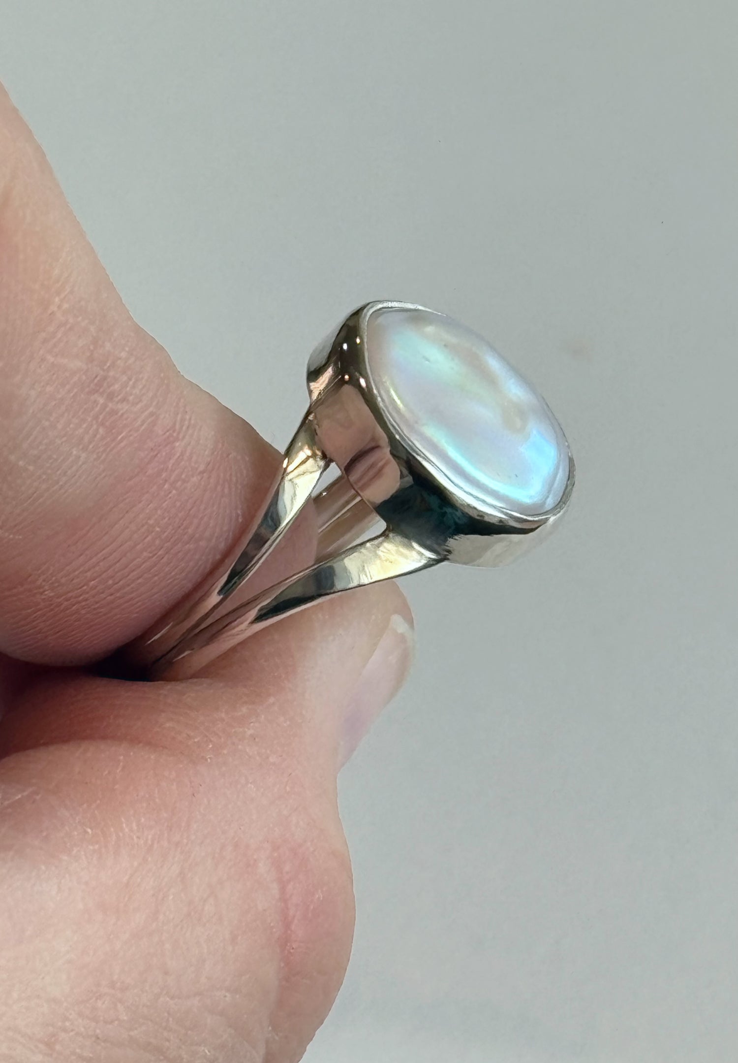 Pearl Button Ring