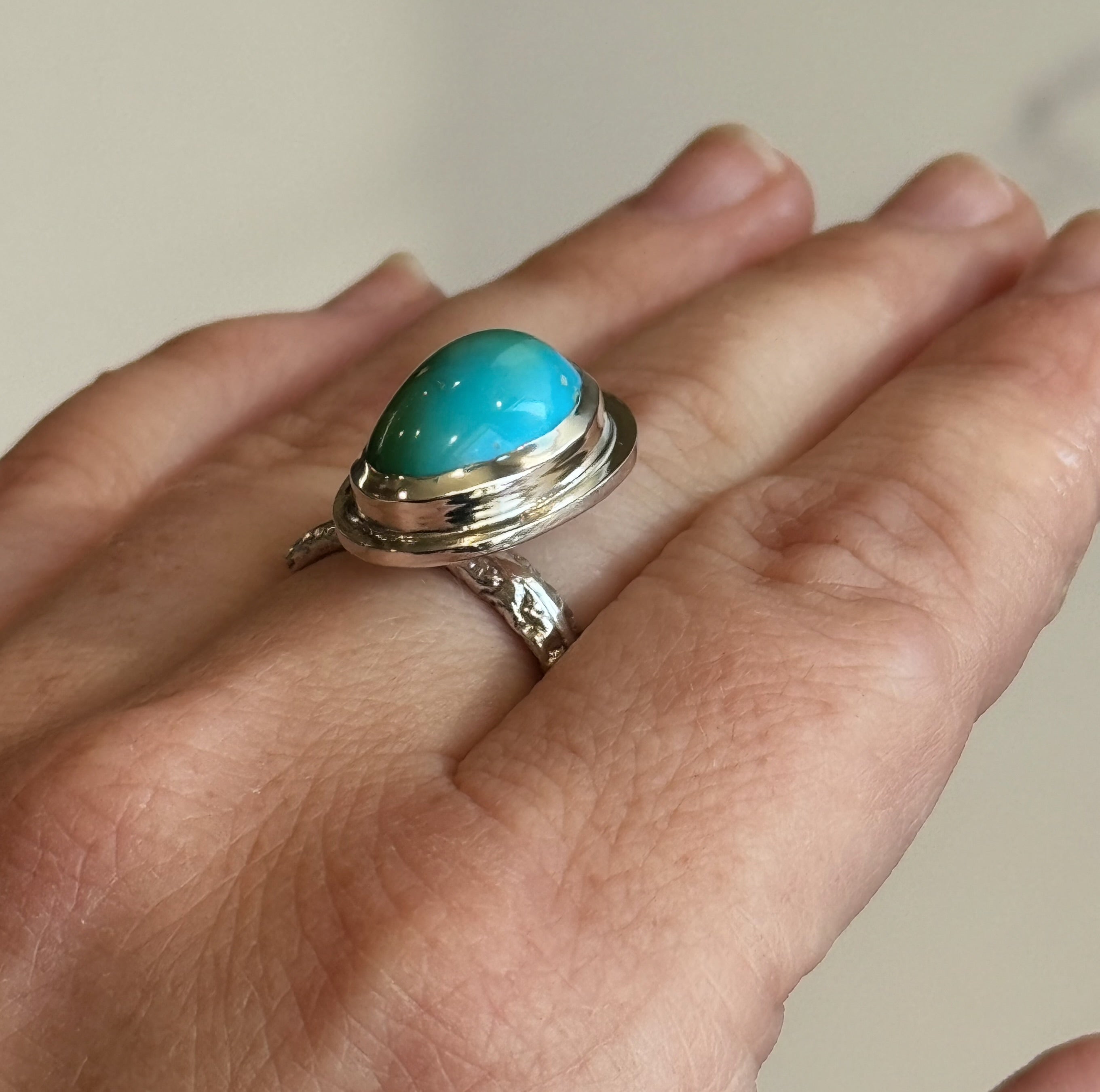 Royston Turquoise Adjustable Ring