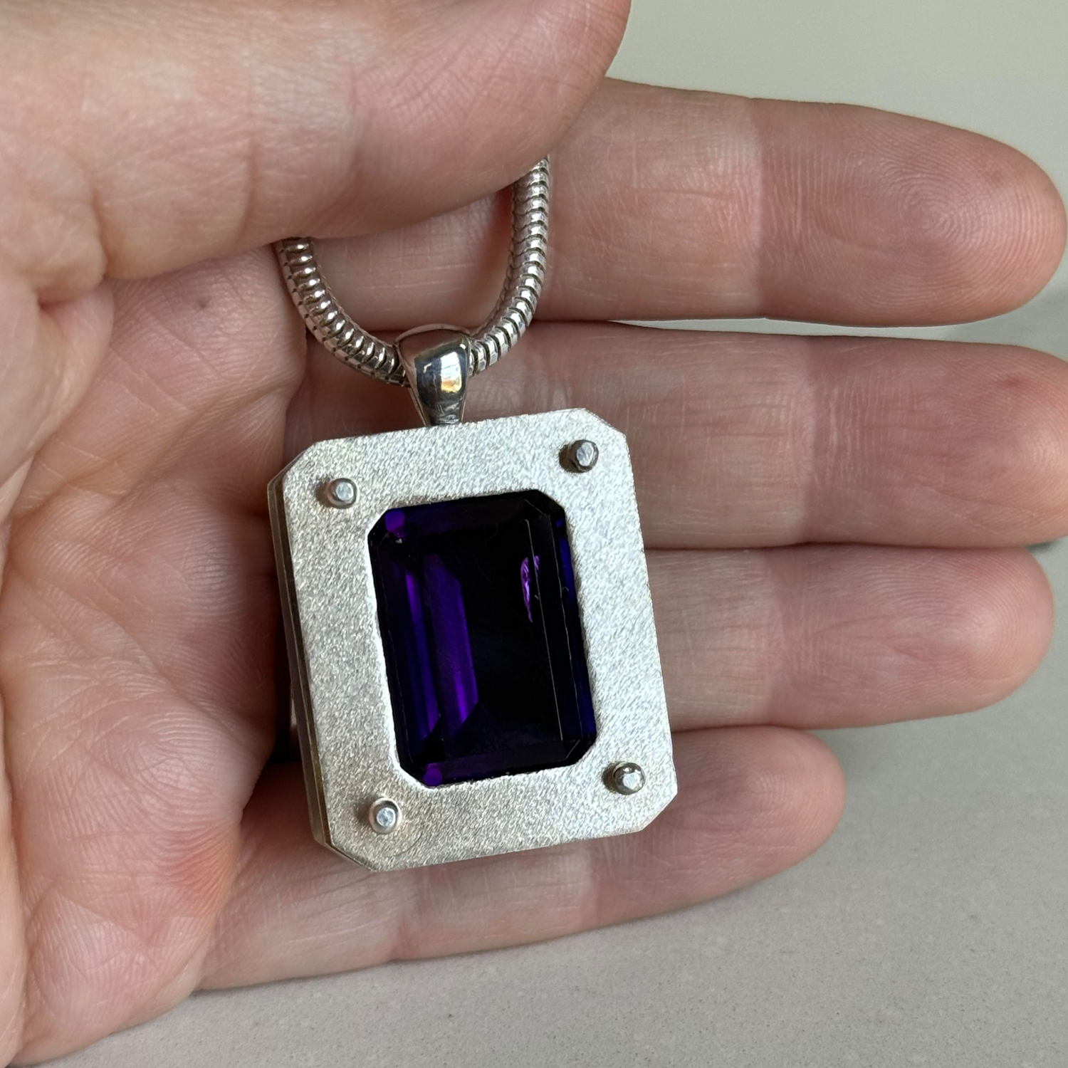 Brazilian Amethyst Strata Pendant