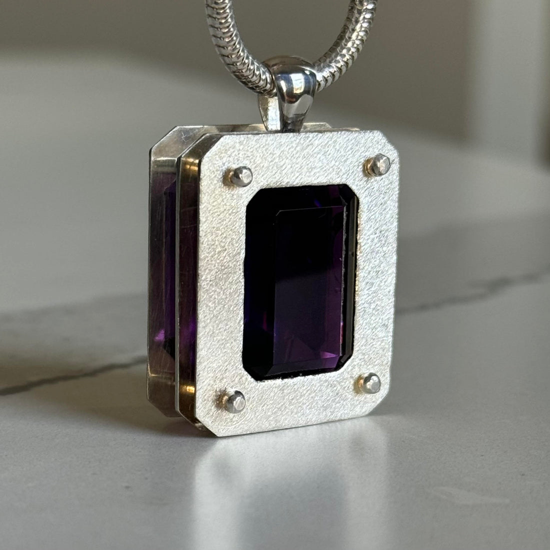 Brazilian Amethyst Strata Pendant